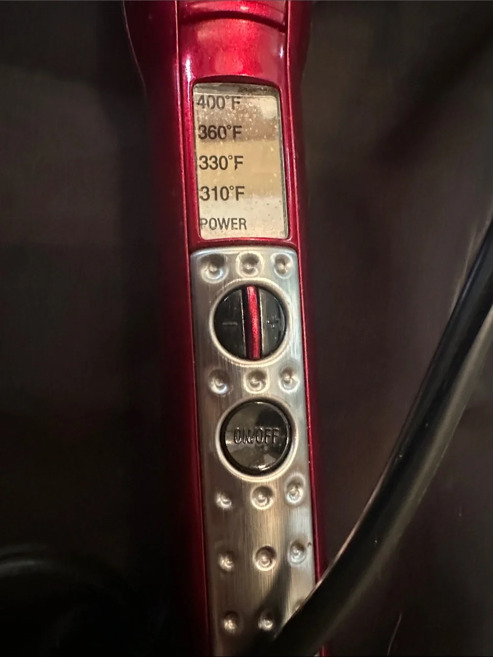 Red Infiniti by Conair Tapered Curling Wand with Silver Barrel